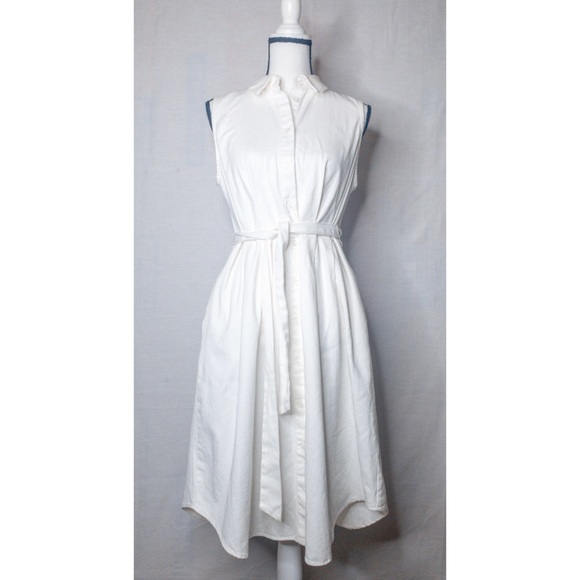 Who What Wear Dresses & Skirts - NWT Who What Wear White Denim Dress Sz. Med.